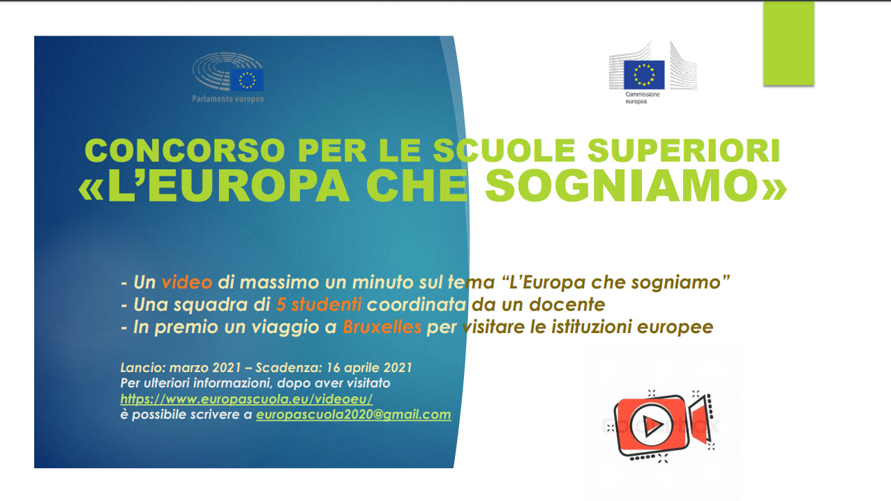 "L'Europa che sogniamo": concorso per le scuole superiori italiane