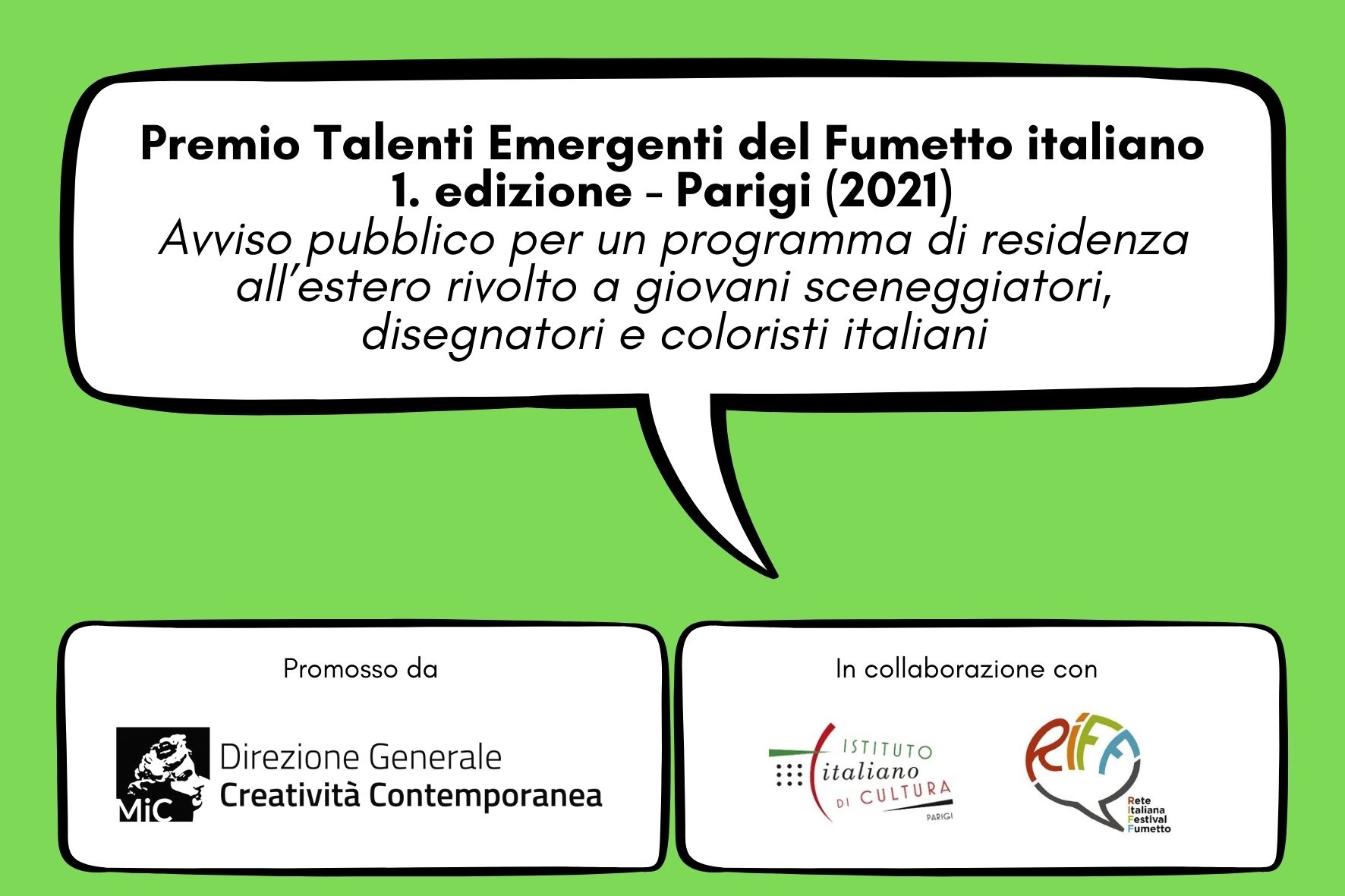 Premio Talenti Emergenti Fumetto 2021 - scadenza 20 settembre 2021