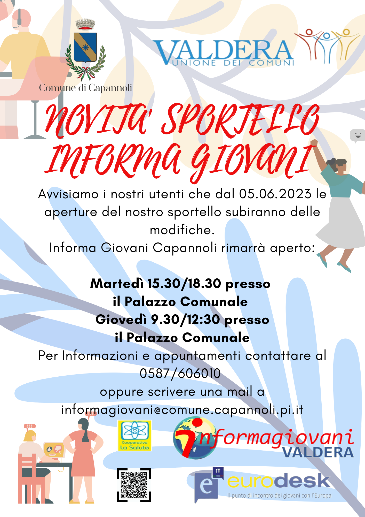 MODIFICA ORARIO SPORTELLO INFORMAGIOVANI CAPANNOLI