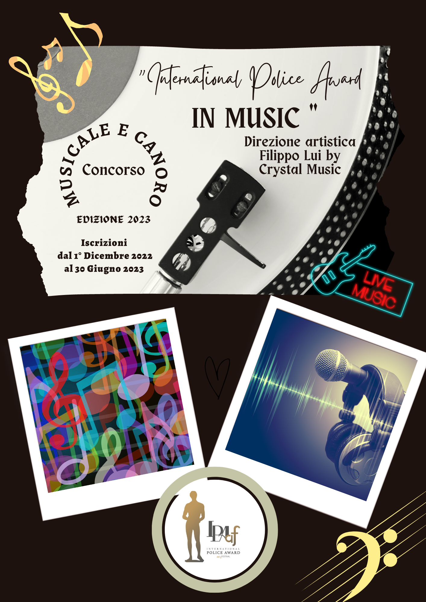INTERNATIONAL POLICE AWARD IN MUSIC dal 1 dicembre al 30 Luglio
