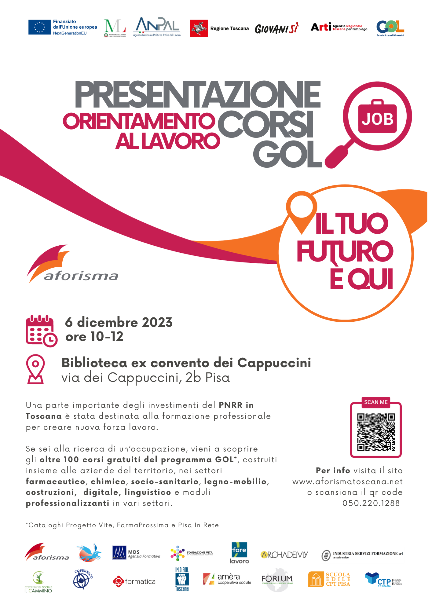 oltre 100 corsi gratuiti del programma GOL - 6 Dicembre - Pisa