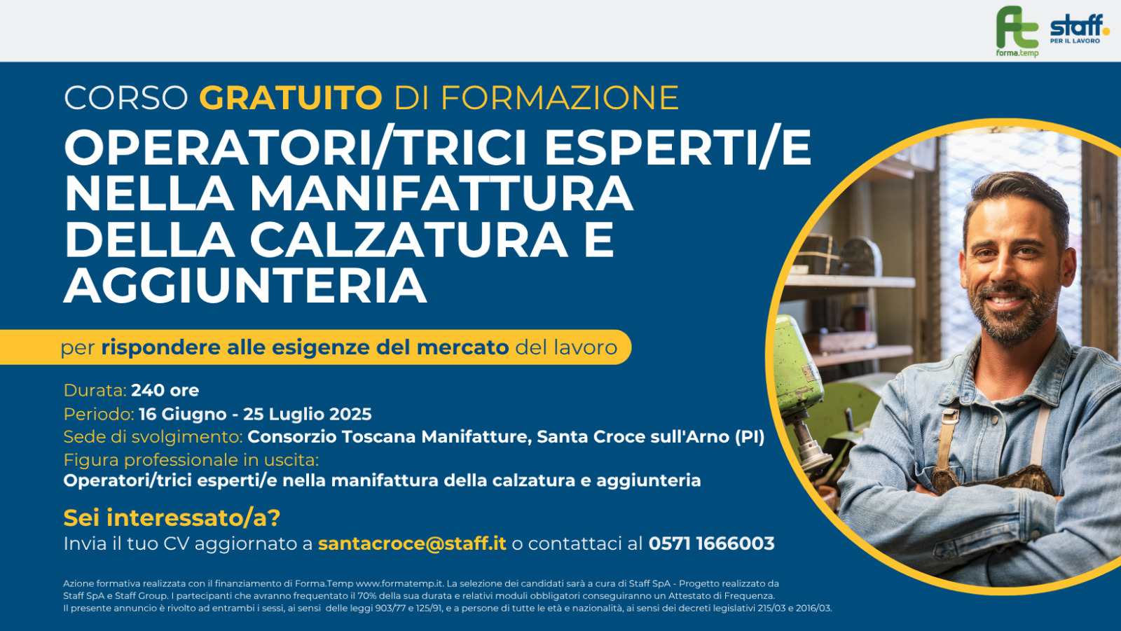 🚀 Corso gratuito per OPERATORI ESPERTI NELLA MANIFATTURA DELLA CALZATURA E AGGIUNTERIA 🚀