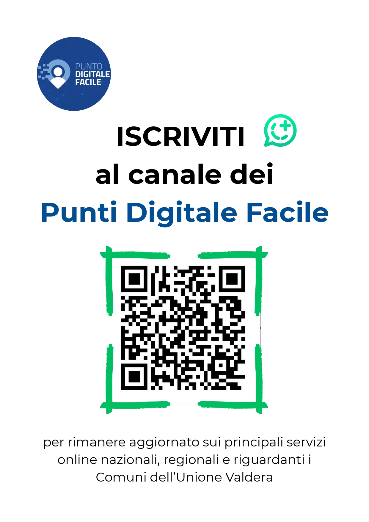 Nuovo canale  WhatsApp dedicato ai Punti Digitale Facile.