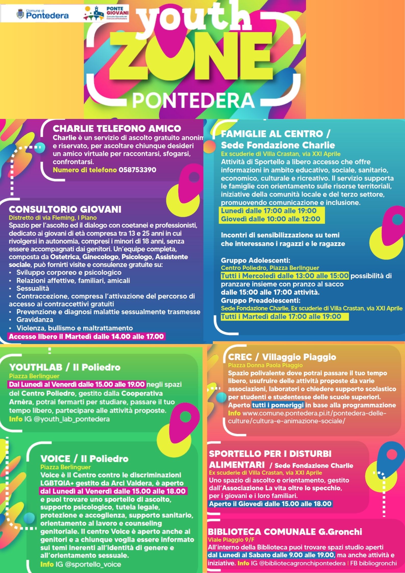 Spazi e servizi per i giovani - Comune di  Pontedera