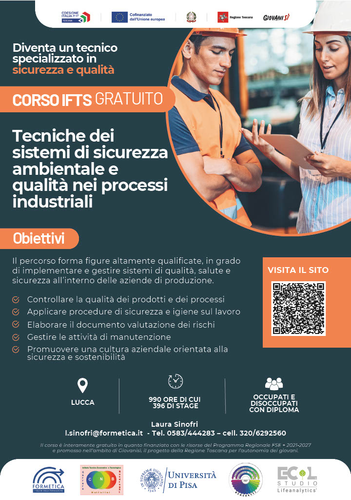 Tecnico dei sistemi di sicurezza ambientali e qualità nei processi industriali
