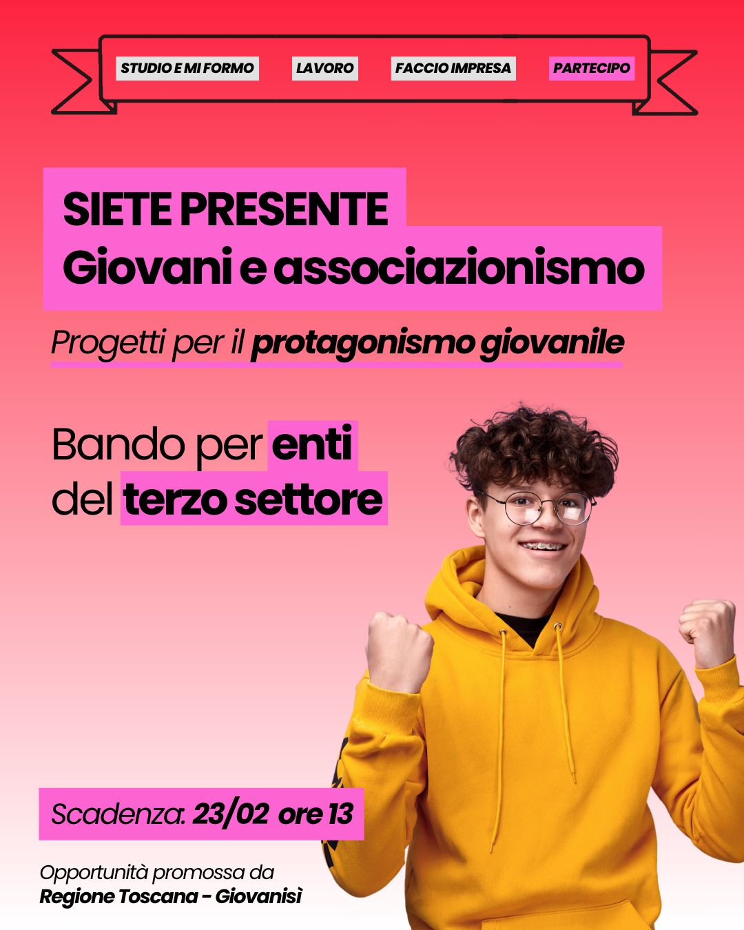 bando “Siete Presente – Giovani e associazionismo”
