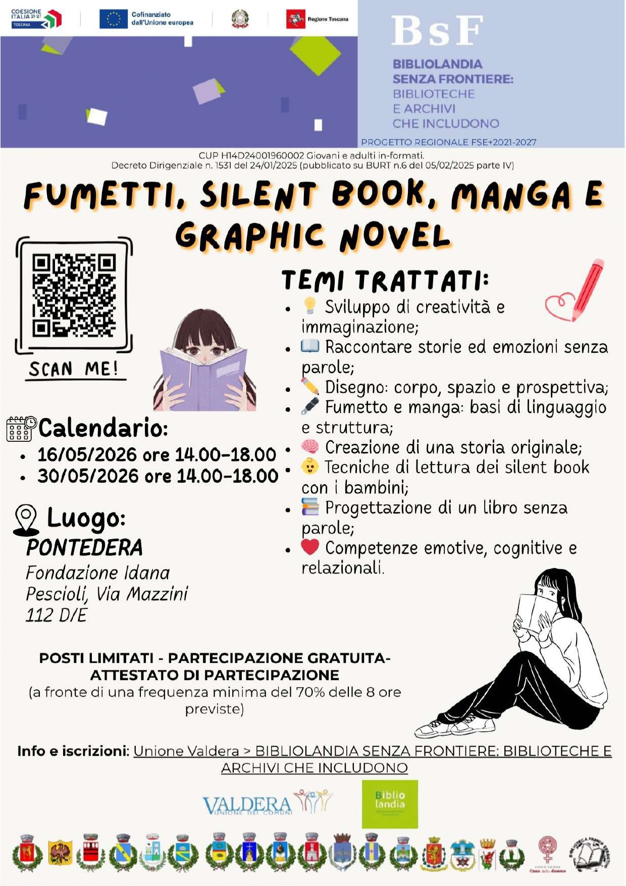 Bibliolandia Senza Frontiere - corsi formazione gratuiti - Fumetti, silent book, manga e graphic novel -  Pontedera
