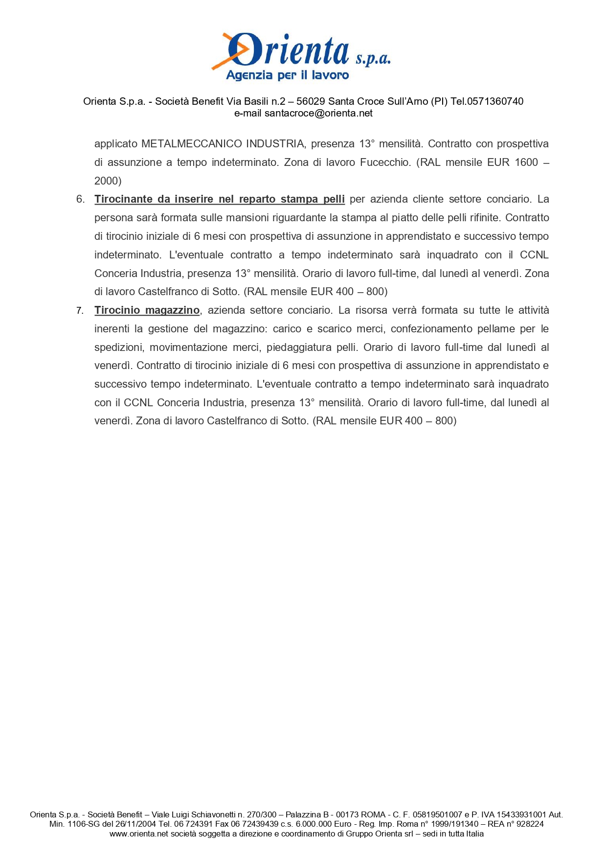 Offerte lavoro ORIENTA spa - pag.2